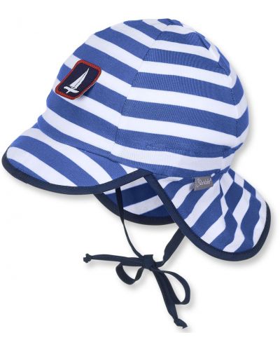 Бебешка лятна шапка с UV 50+ защита Sterntaler - 43 cm, 5-6 месеца, синьо-бяла - 2