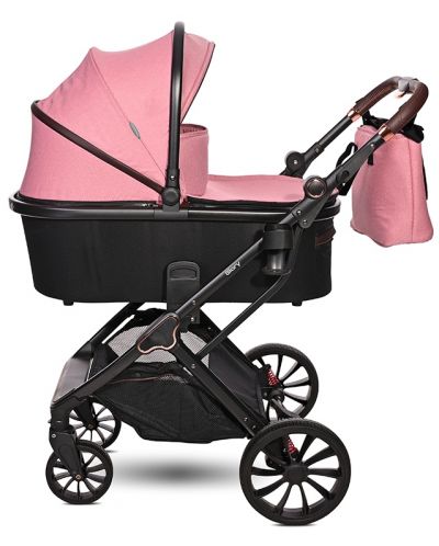 Бебешка количка 2 в 1 Lorelli - Glory, с адаптори, Pink - 3