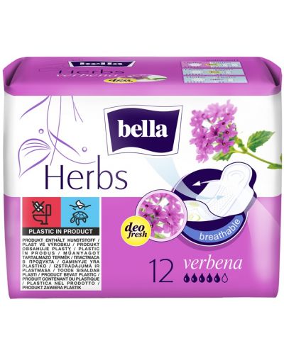 Bella Herbs Дамски превръзки Verbena, 12 броя - 1