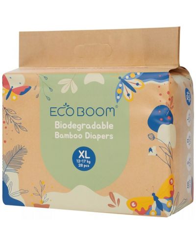Бамбукови пелени Eco Boom Pure - Размер 5, 12-17 kg, 28 броя - 1