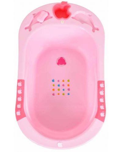Бебешка вана с подложка Cangaroo - Larissa, 89 cm, розова - 4