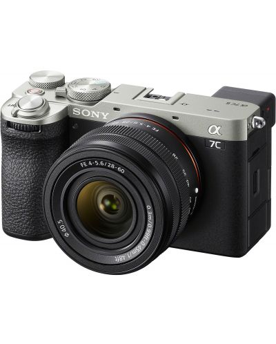 Безогледален фотоапарат Sony - A7C II, FE 28-60mm, f/4-5.6, Silver - 1