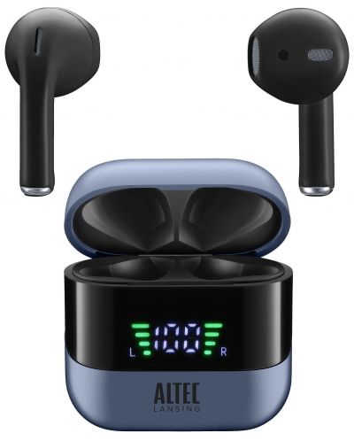Безжични слушалки Altec Lansing - Club, TWS, черни/сини - 1