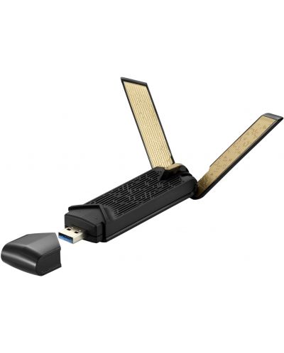 Безжичен USB адаптер ASUS - AX56, 1.8Gbps, черен - 2