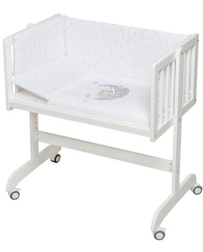 Бебешка мини кошара Interbaby - Мече, със спален комплект, сив - 1