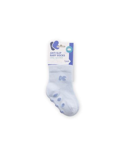 Бебешки чорапи против подхлъзване KikkaBoo - Памучни, 1-2 години, светлосини - 1