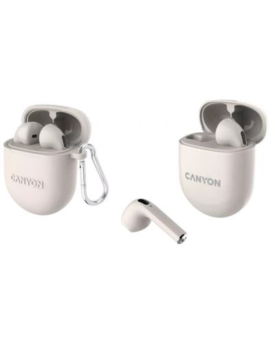 Безжични слушалки Canyon - TWS-6, бежови - 3