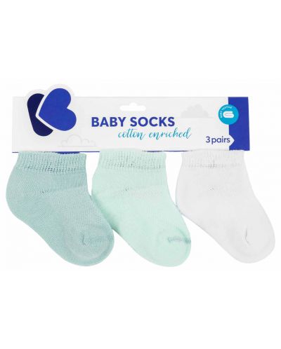Бебешки летни чорапи KikkaBoo - 2-3 години, 3 броя, Mint - 1