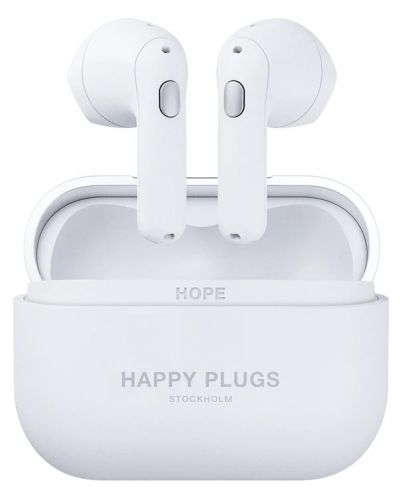 Безжични слушалки Happy Plugs - Hope, TWS, бели - 1
