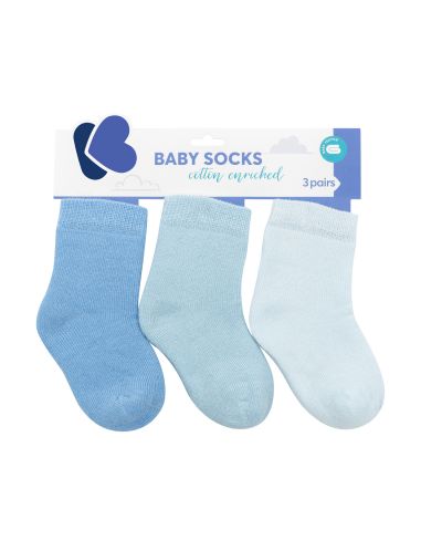 Бебешки чорапи KikkaBoo - Памучни, 6-12 месеца, сини - 1