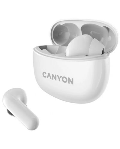 Безжични слушалки Canyon - TWS5, бели - 1