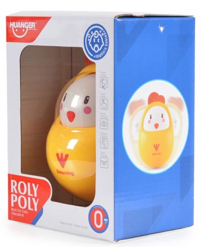Бебешка играчка Huanger - Roly Poly, пиле - 5