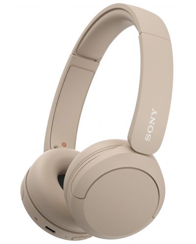 Безжични слушалки с микрофон Sony - WH-CH520, бежови - 3