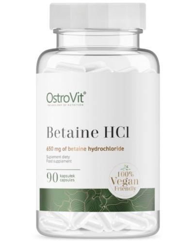 Betaine HCl, 650 mg, 90 капсули, OstroVit - 1