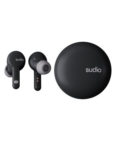 Безжични слушалки Sudio - A2, TWS, ANC, черни - 1