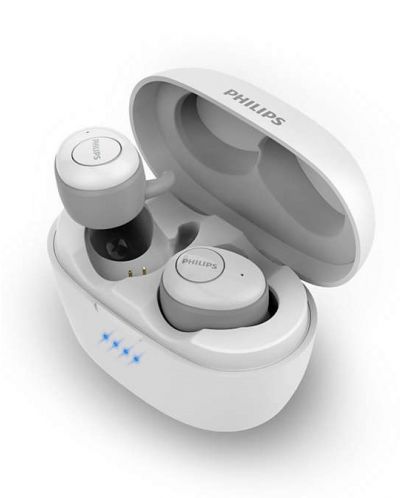Безжични слушалки с микрофон Philips - TAT3215, TWS, бели - 1