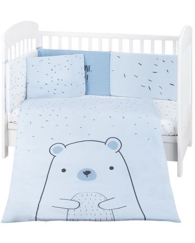 Бебешки спален комплект от 6 части KikkaBoo - Bear with me, Blue, 70 х 140 cm - 1