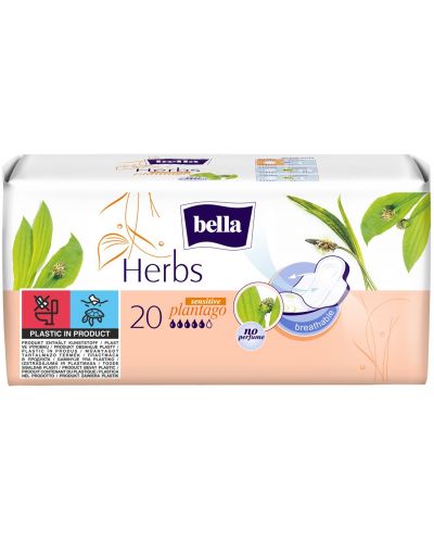Bella Дамски превръзки Herbs, Plantago, 20 броя - 1