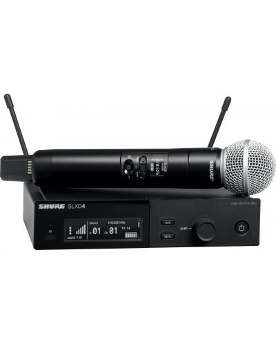 Безжична микрофонна система Shure - SLXD24E/SM58, черна - 1