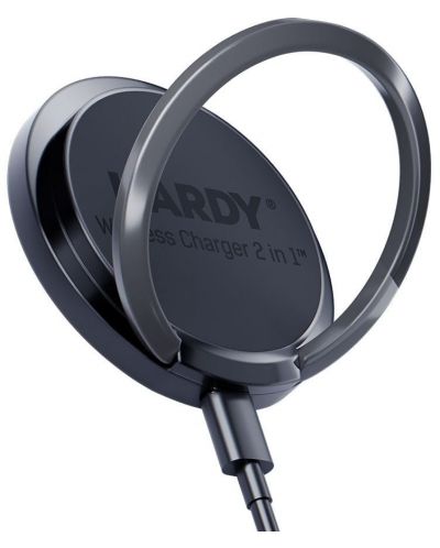 Безжично зарядно 3mk - Hardy Wireless Charger 2 в 1, 15W, черно - 7