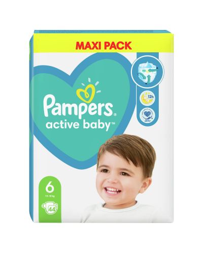 Бебешки пелени Pampers - Active Baby 6, XL, 44 броя - 3