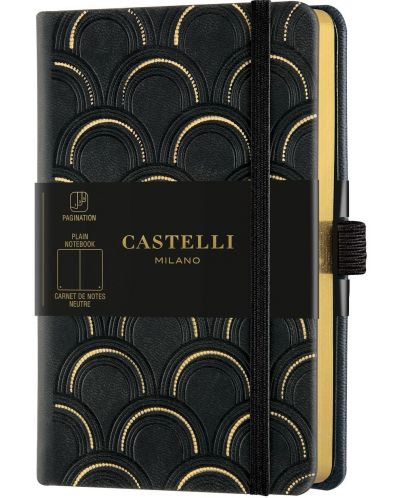 Бележник Castelli Copper & Gold - Art Deco Gold, 9 x 14 cm, бели листове - 1