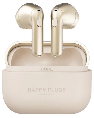 Безжични слушалки Happy Plugs - Hope, TWS, златисти - 1