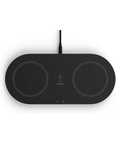 Безжично зарядно Belkin - Dual Wireless Charging Pad, 15W, черно - 2