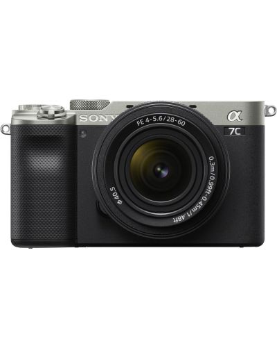 Безогледален фотоапарат Sony - Alpha 7C, FE 28-60mm, Silver - 1