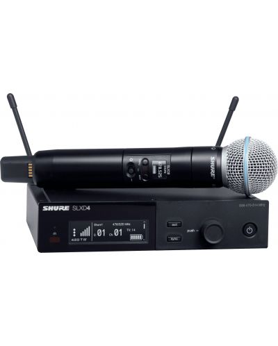 Безжична микрофонна система Shure - SLXD24E/B58-G59, черна - 1