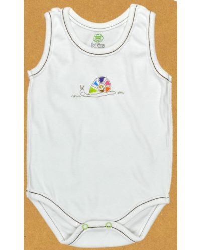 Бебешко боди потник For Babies - Цветно охлювче, 1-3 месеца - 1