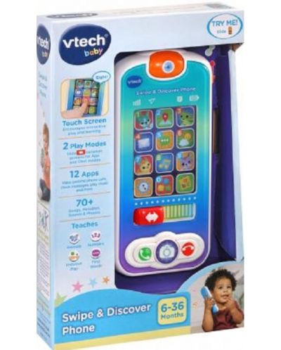 Бебешка играчка Vtech - Интерактивен телефон (на английски език) - 1