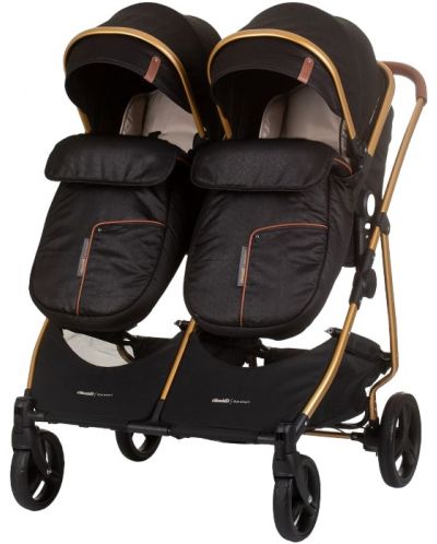 Бебешка количка за близнаци Chipolino - Дуо Смарт, обсидиан/злато - 7