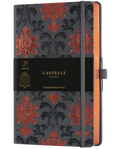Бележник Castelli Copper & Gold - Baroque Copper, 13 x 21 cm, бели листове - 1