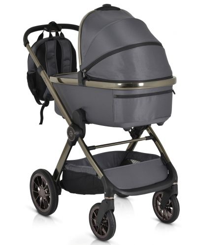 Бебешка количка 2 в 1 Cangaroo - iClick, сива - 5