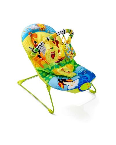 Бебешки шезлонг с вибрация KinderKraft - Планета на животните