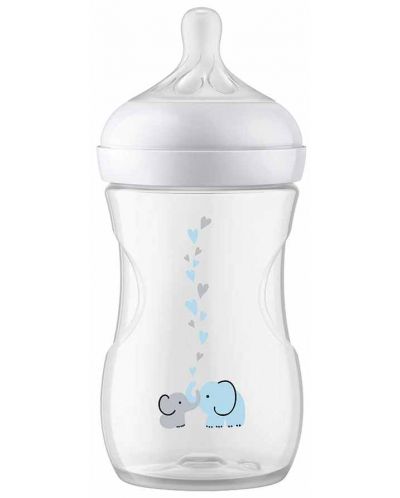 Бебешко шише Philips Avent - Natural Response 3.0, AirFree, 1m+, 260 ml, Слон - 4