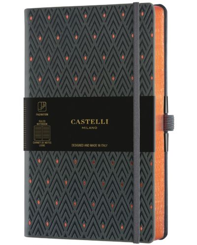 Бележник Castelli Copper & Gold - Diamonds Copper, 9 x 14 cm, линиран - 1