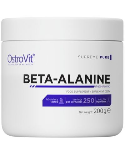 Beta-Alanine Powder, неовкусен, 200 g, OstroVit - 1