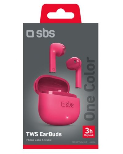 Безжични слушалки SBS - One Color, TWS, розови - 2