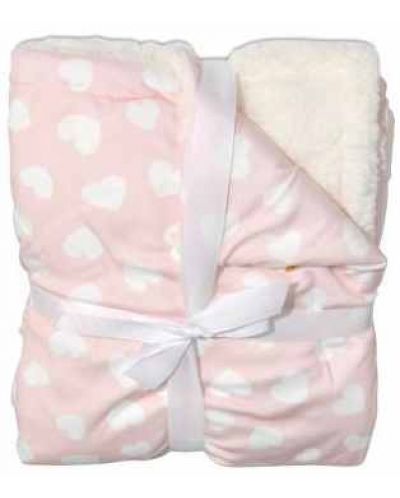 Бебешко одеяло Cangaroo - Shaggy, 75 х 105 cm, розово - 1