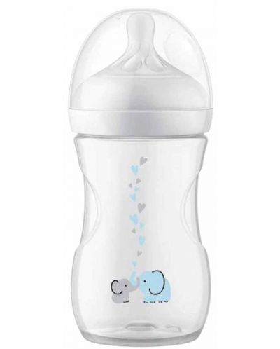 Бебешко шише Philips Avent - Natural Response 3.0, AirFree, 1m+, 260 ml, Слон - 3