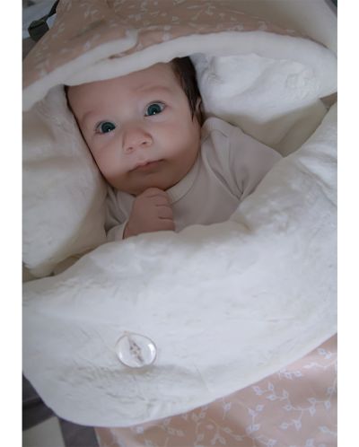 Бебешко чувалче BabyJem - Сьомга, с цветя, 43 x 80 cm - 3