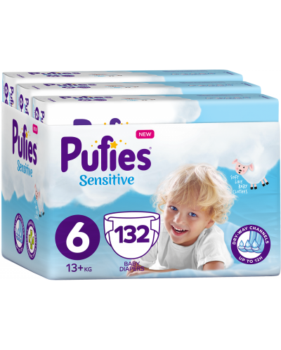Бебешки пелени Pufies Sensitive 6, 132 броя - 1