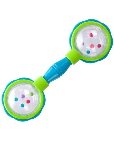 Бебешка дрънкалка Canpol - Гира с топчета, синьо-зелена - 3