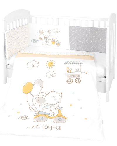 Бебешки спален комплект от 2 части KikkaBoo - Joyful Mice - 1