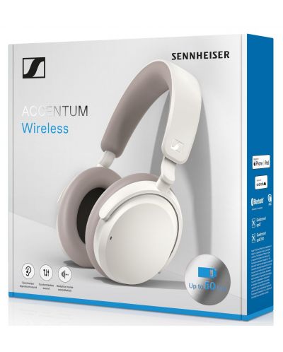 Безжични слушалки с микрофон Sennheiser - ACCENTUM, ANC, бели - 5