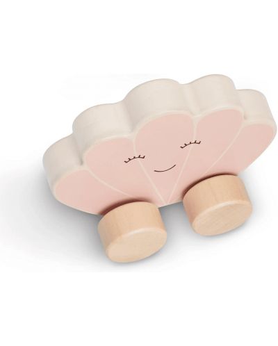 Бебешка дървена играчка Jollein - Количка, Shell Pink - 4