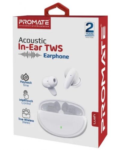 Безжични слушалки ProMate - Lush, TWS, бели - 4