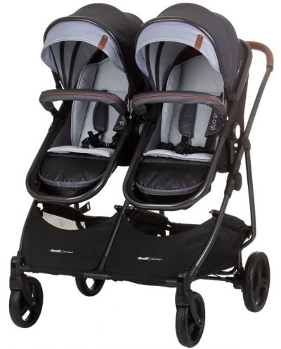 Бебешка количка за близнаци Chipolino - Дуо Смарт, сребърно сиво - 6